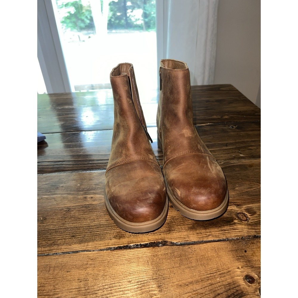 SOREL Emelie II Zip WP Waterproof Nubuck Ankle Bootie Brown Women's US 9